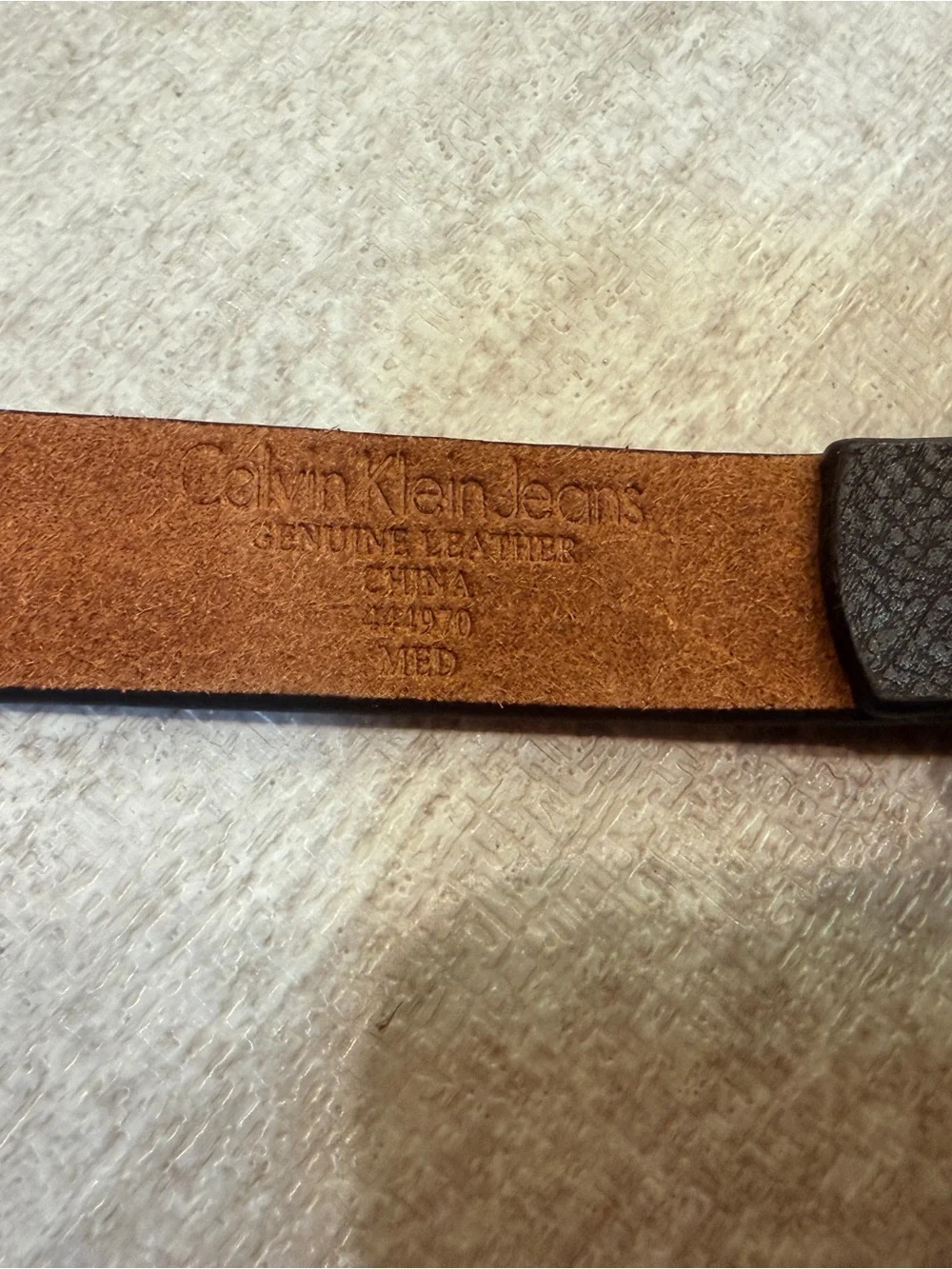 Calvin Klein Jeans Black Genuine Leather Studded Grommet Belt Medium Y2K